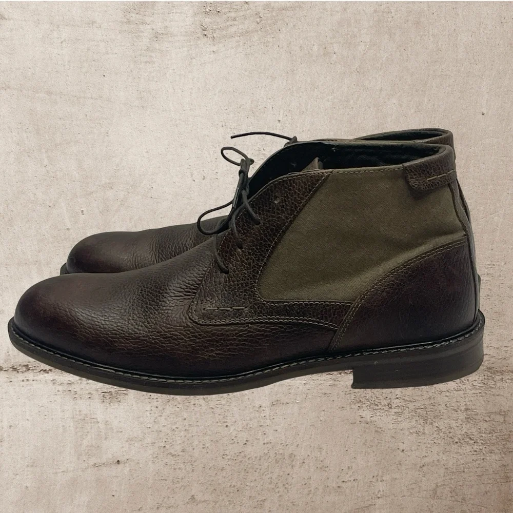 Steve Madden P-Karter Men's Brown Leather Ankle Boots s13